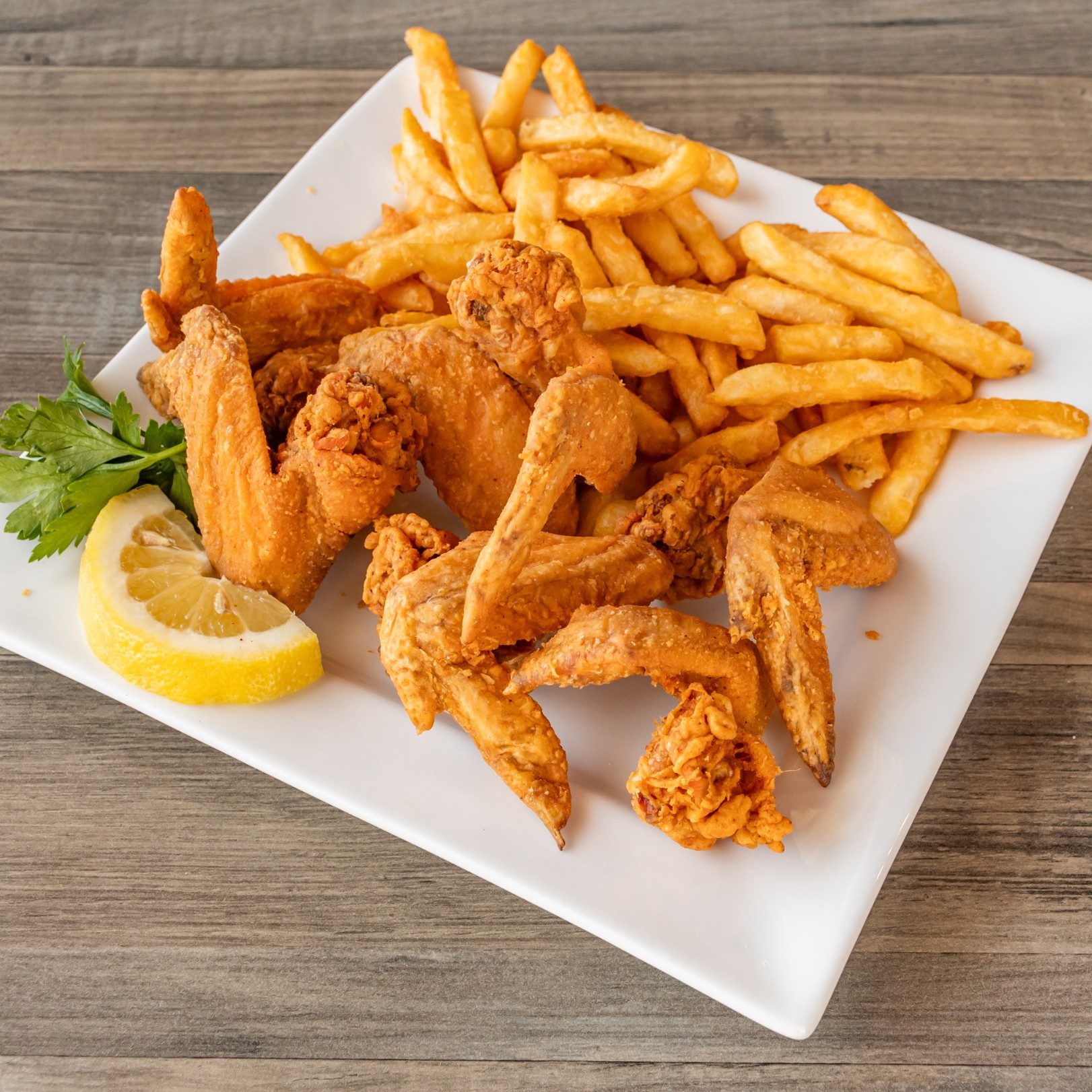 7 Wings With Fries.