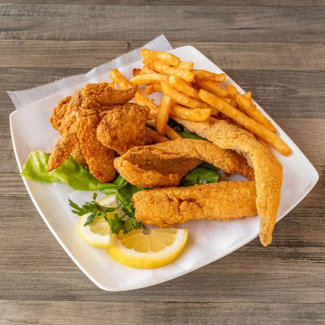 25 (3) Wings + 2 Whiting.