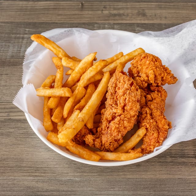 Two Piece Kids Chicken Tenders.