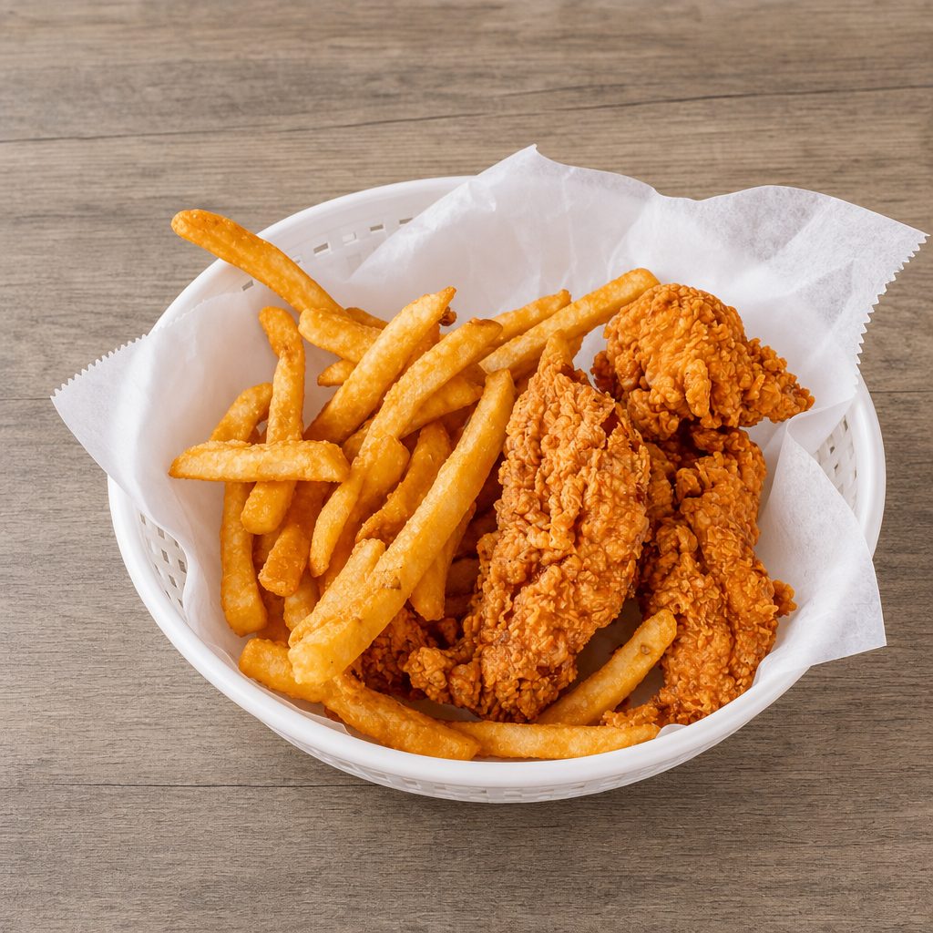 Two Piece Kids Chicken Tenders.