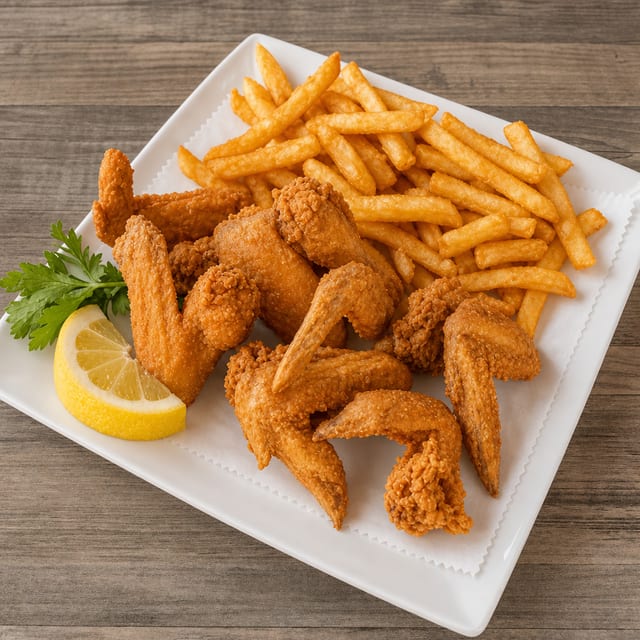 5 Wings With Fries.