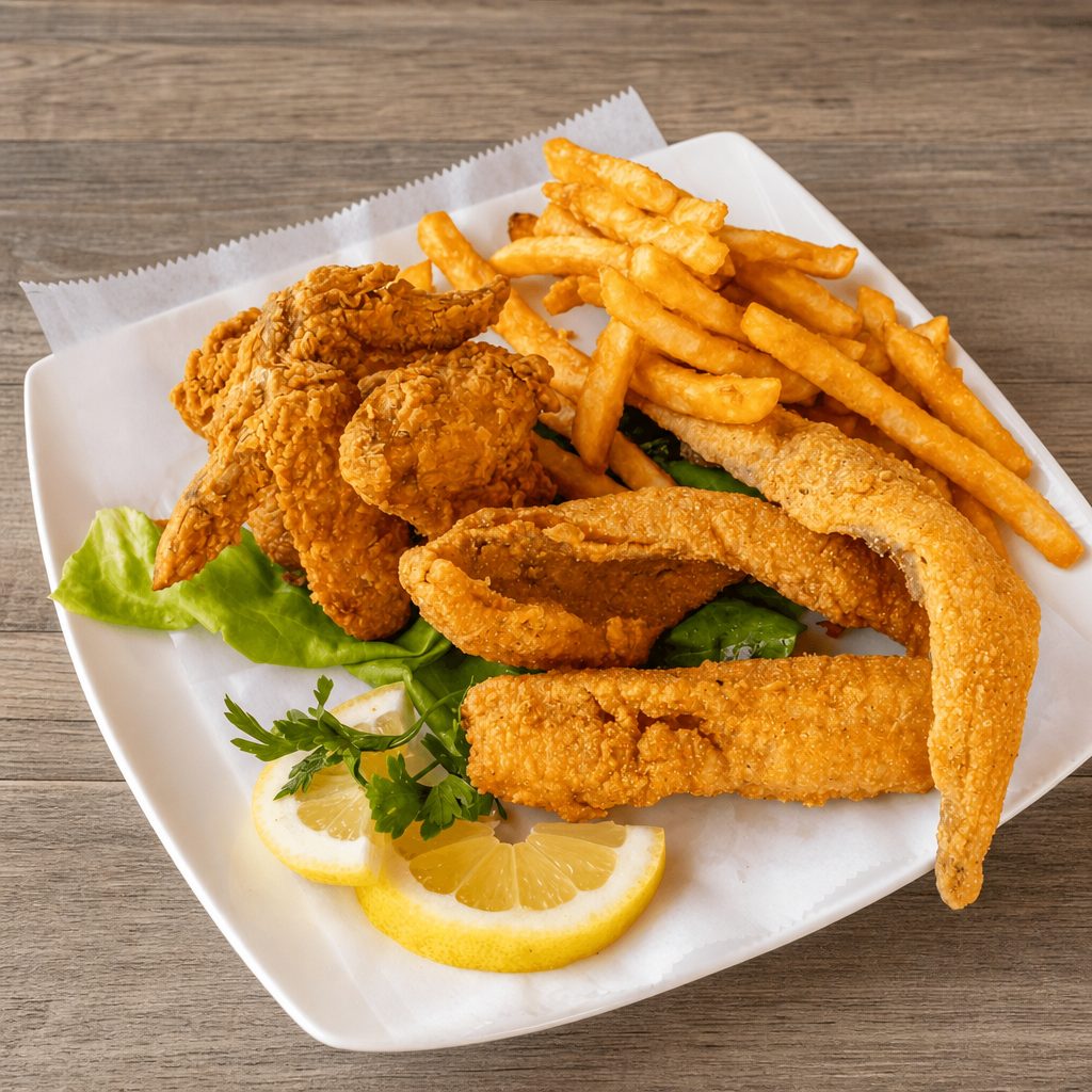 25 (3) Wings + 2 Whiting.