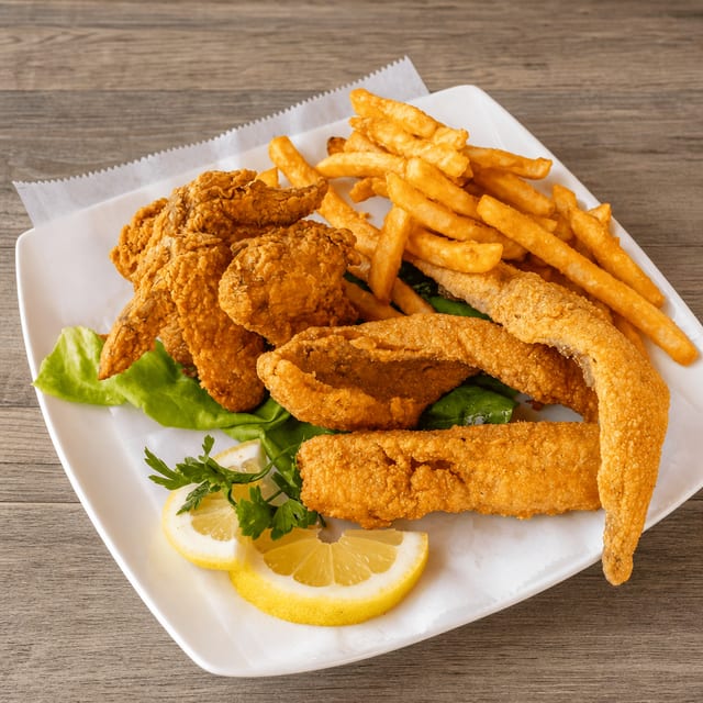 25 (3) Wings + 2 Whiting.