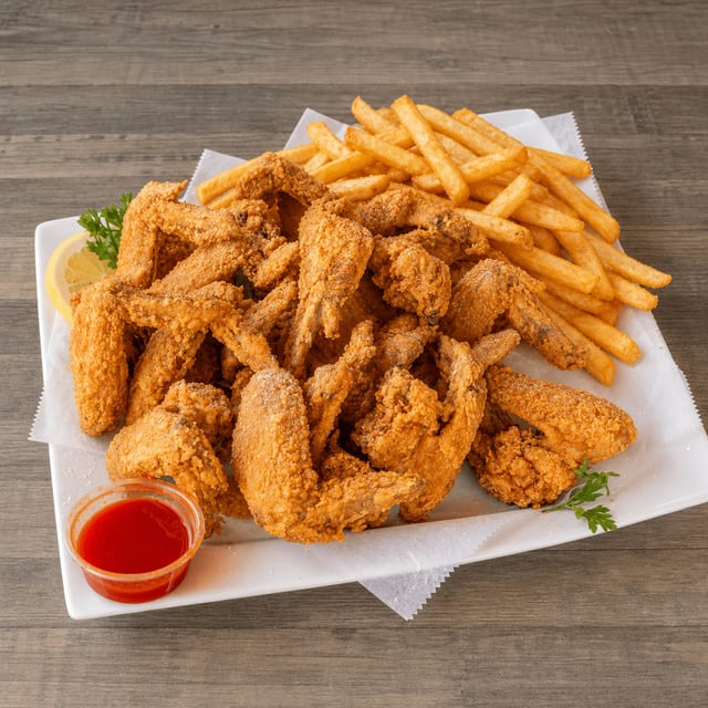 25 Wings With Fries.