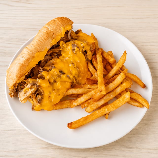 Philly Cheese Steak With Fries.