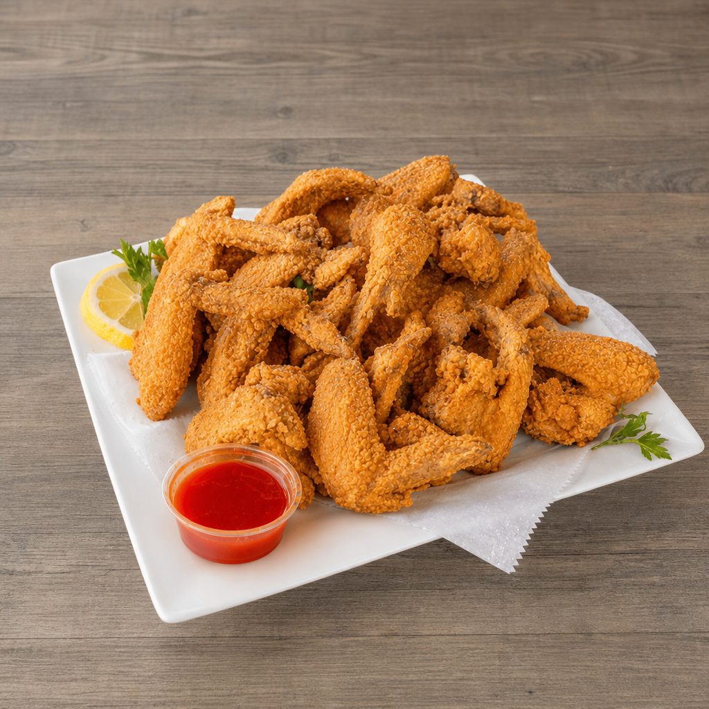 75 Wings With 1\2 Pan Fries.