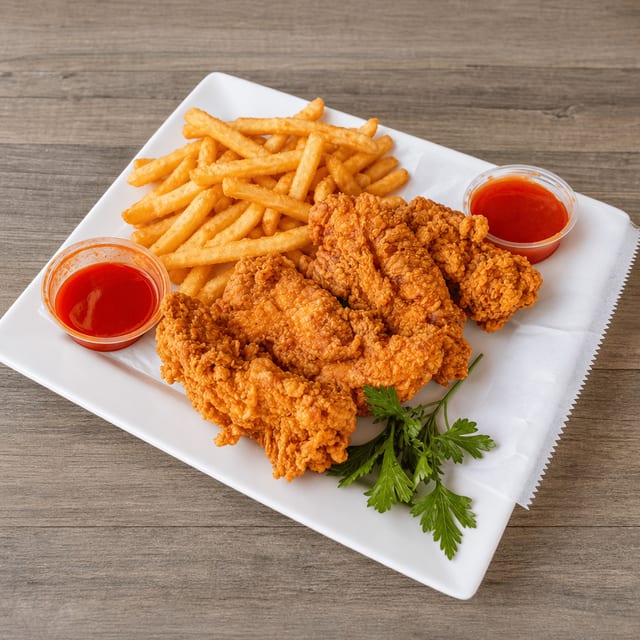 30 Chicken Tenders With 1\2 Pan Fries.