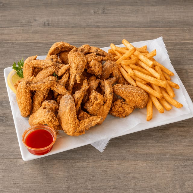 30 Wings With Fries.