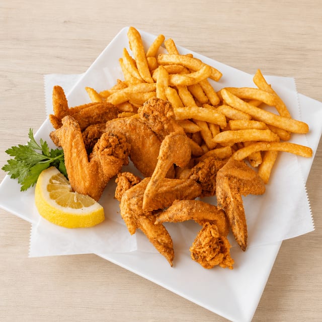 7 Chicken Tenders With Fries.