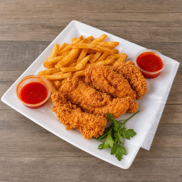 25 Chicken Tenders With Fries.