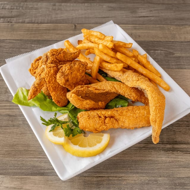25 (3) Wings + 2 Whiting.