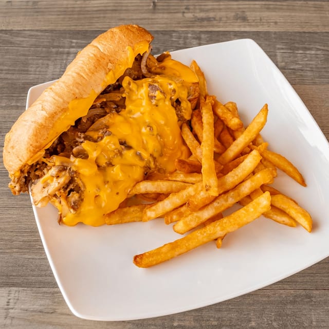 Philly Cheese Steak With Fries.